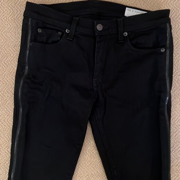 rag & bone black jeans with side zippers - Picture 6 of 12